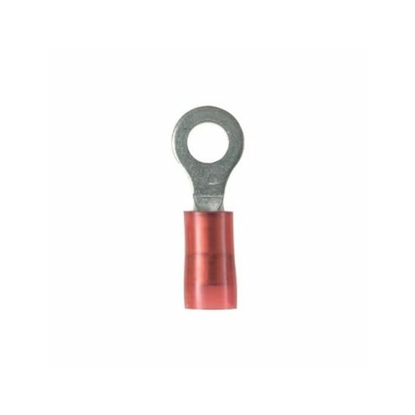 Ring Terminal, 5/16 in Stud Size, 18 AWG, 600 V, Nylon Insulated, Red, 100 PK